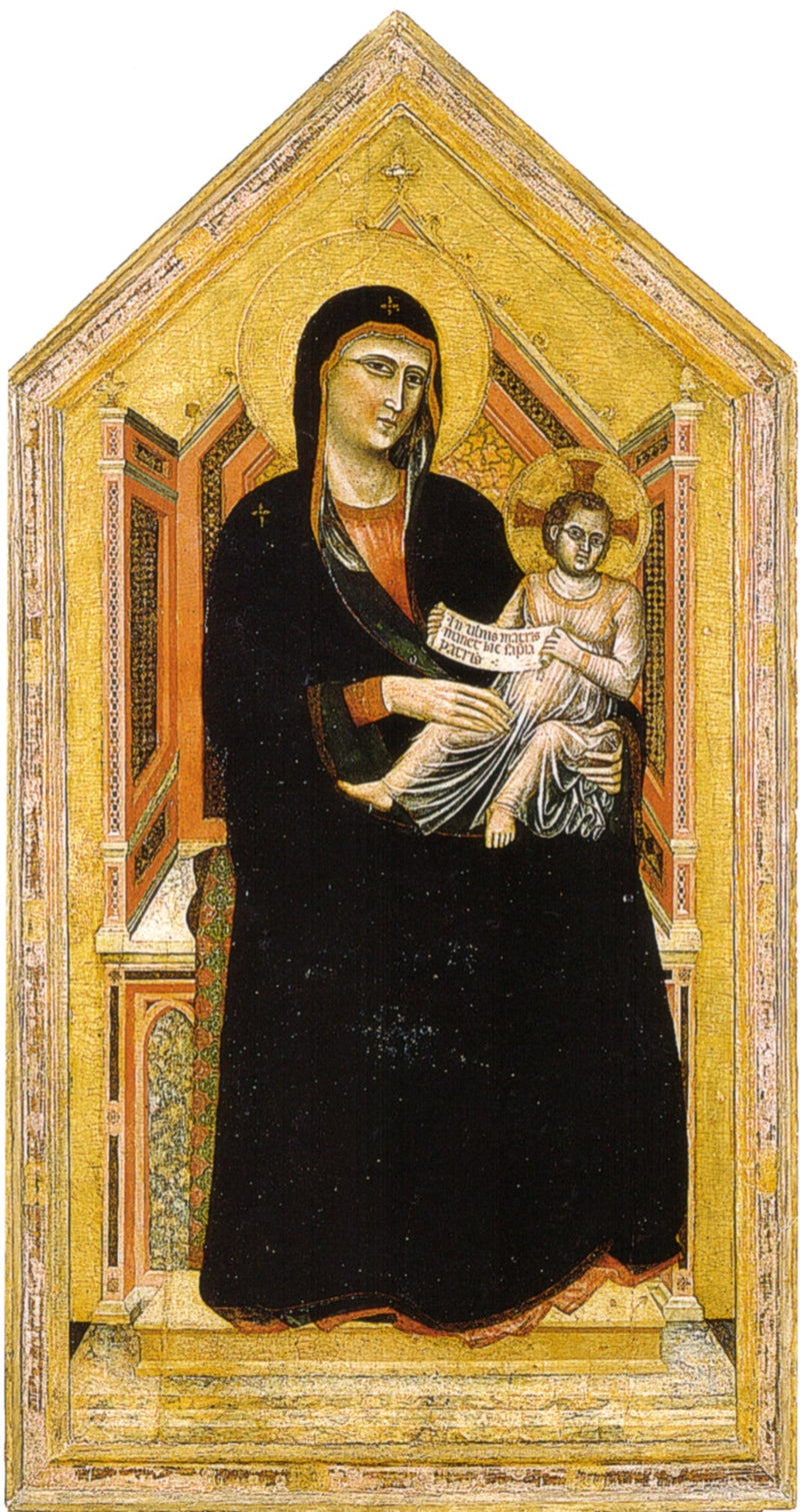De Maagd Maria zittend met een kind - Meester van Sint Cecilia