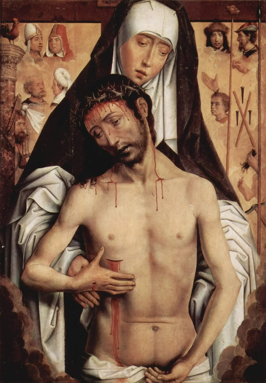 De Maagd die de Man van Smarten toont - Hans Memling