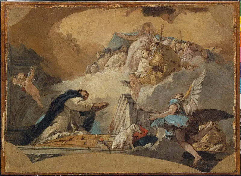 De Maagd die de gebeden ontvangt van Sint-Dominicus - Giovanni Battista Tiepolo