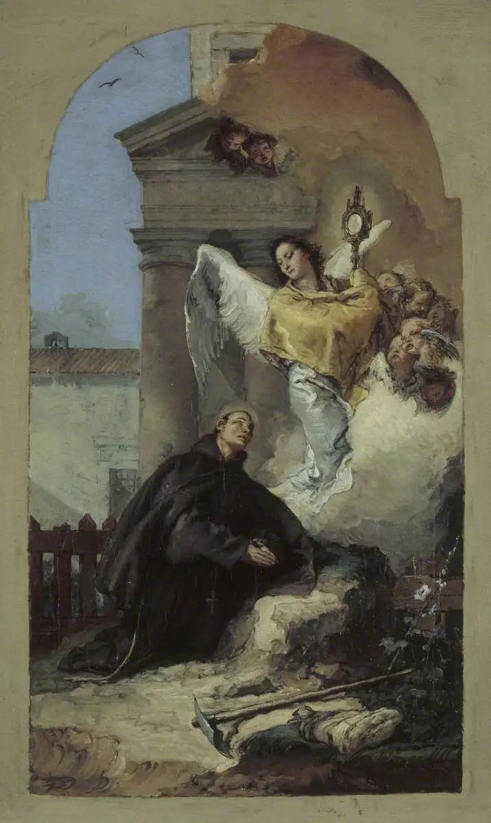 De visie op de Eucharistie van Sint Pascal Baylon - Giovanni Battista Tiepolo