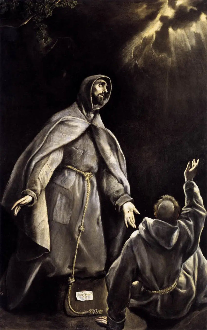 De visie van de brandende fakkel van Sint Franciscus - El Greco
