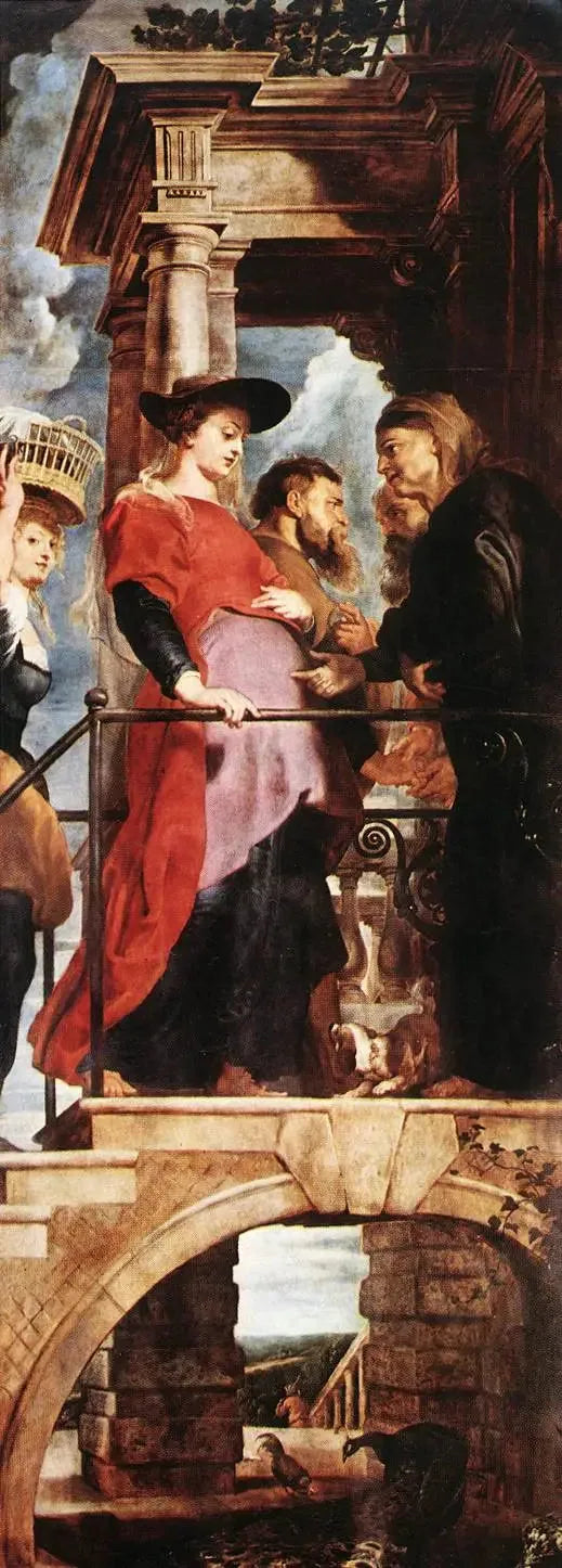 La Visitation (linker paneel van het triptiek) - Peter Paul Rubens