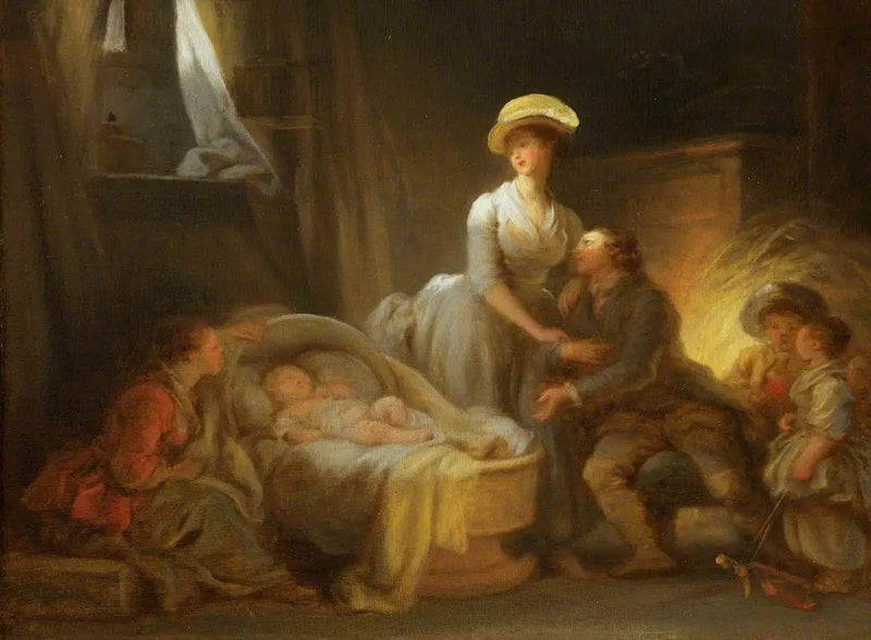 Het bezoek aan de voedster - Jean-Honoré Fragonard