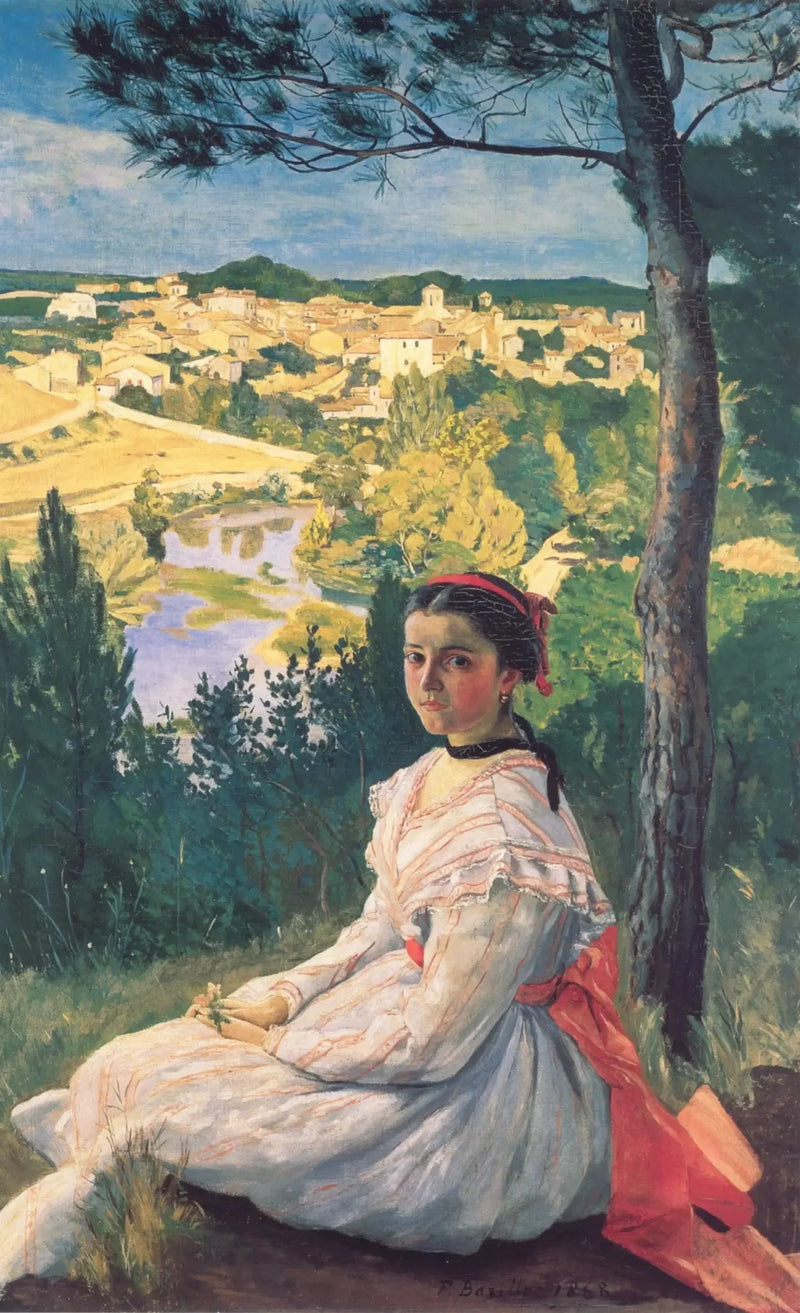 Het Uitzicht op het dorp - Frédéric Bazille