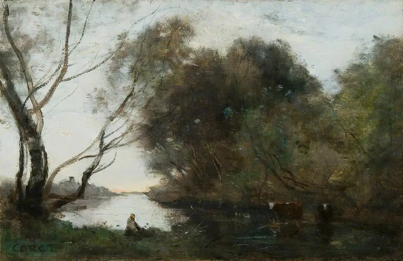 Zonsondergang - Jean-Baptiste Camille Corot