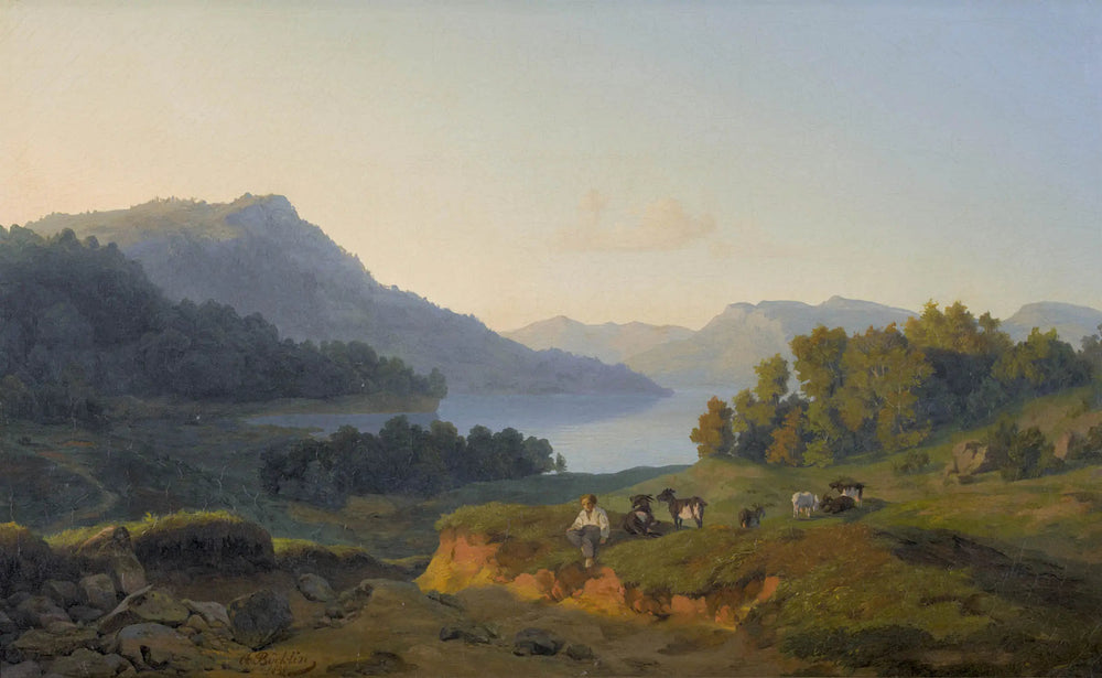 Lac de montagne - Arnold Böcklin image 1 tableau peint à l’huile sur toile