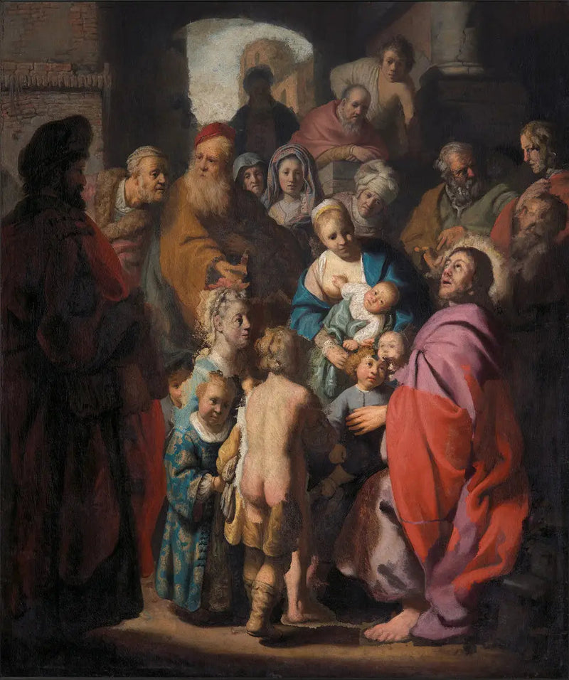 Laat de kleine kinderen tot mij komen - Rembrandt