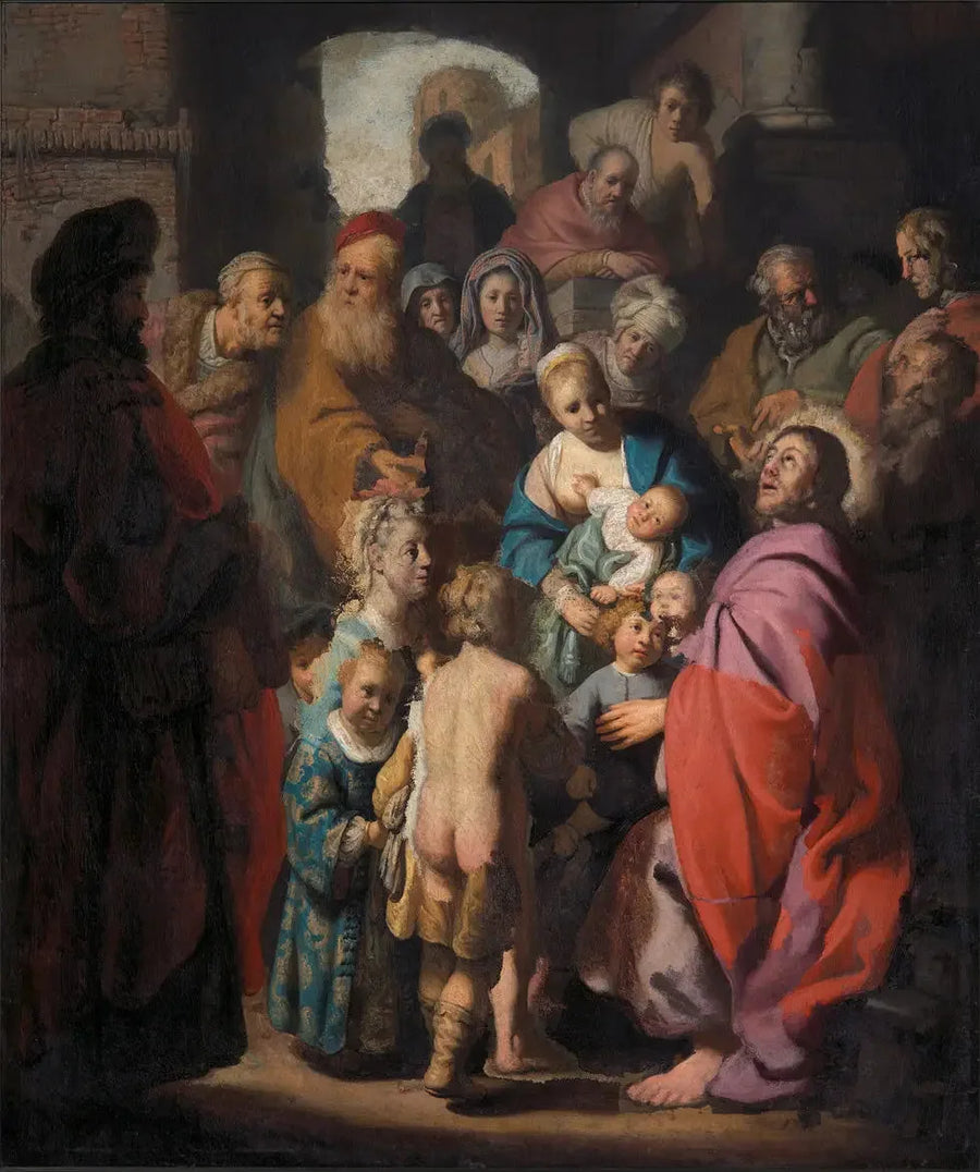 Laat de kleine kinderen tot mij komen - Rembrandt