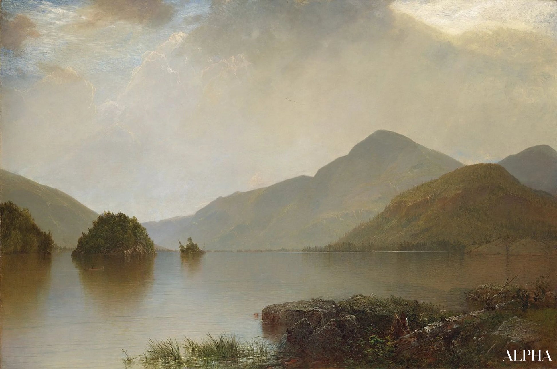 Lake George van John Frederick Kensett - Reproducties van schilderijen en hoogwaardige schilderijen