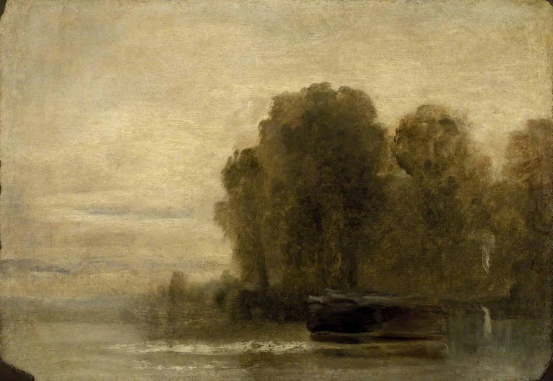 Meer of Rivier met Bomen aan de Rechterkant - J. M. W. Turner