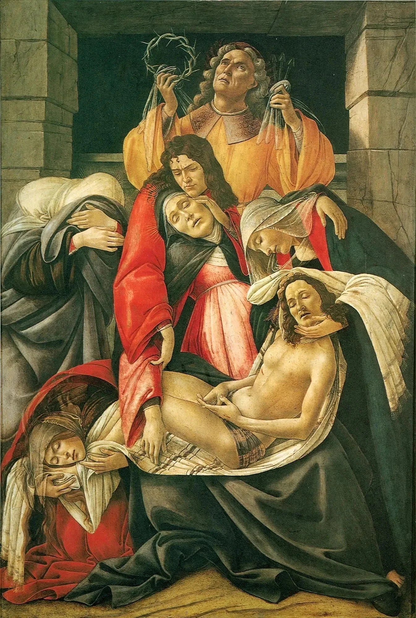 La Lamentation sur le Christ mort de Botticelli, vers 1495-1500, musée Poldi Pezzoli 1558 – reproduction peinture à l’huile sur toile