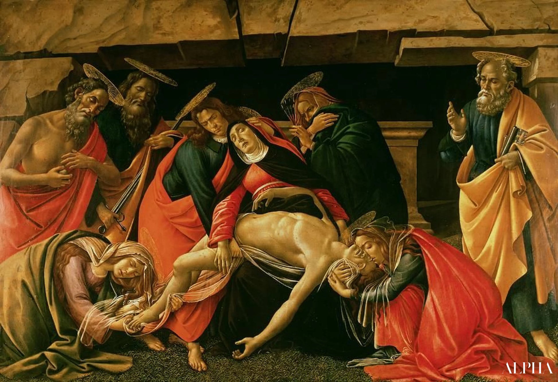 Lamentatie van Christus. c.1490 - Sandro Botticelli - Reproducties van schilderijen en hoogwaardige schilderkunst