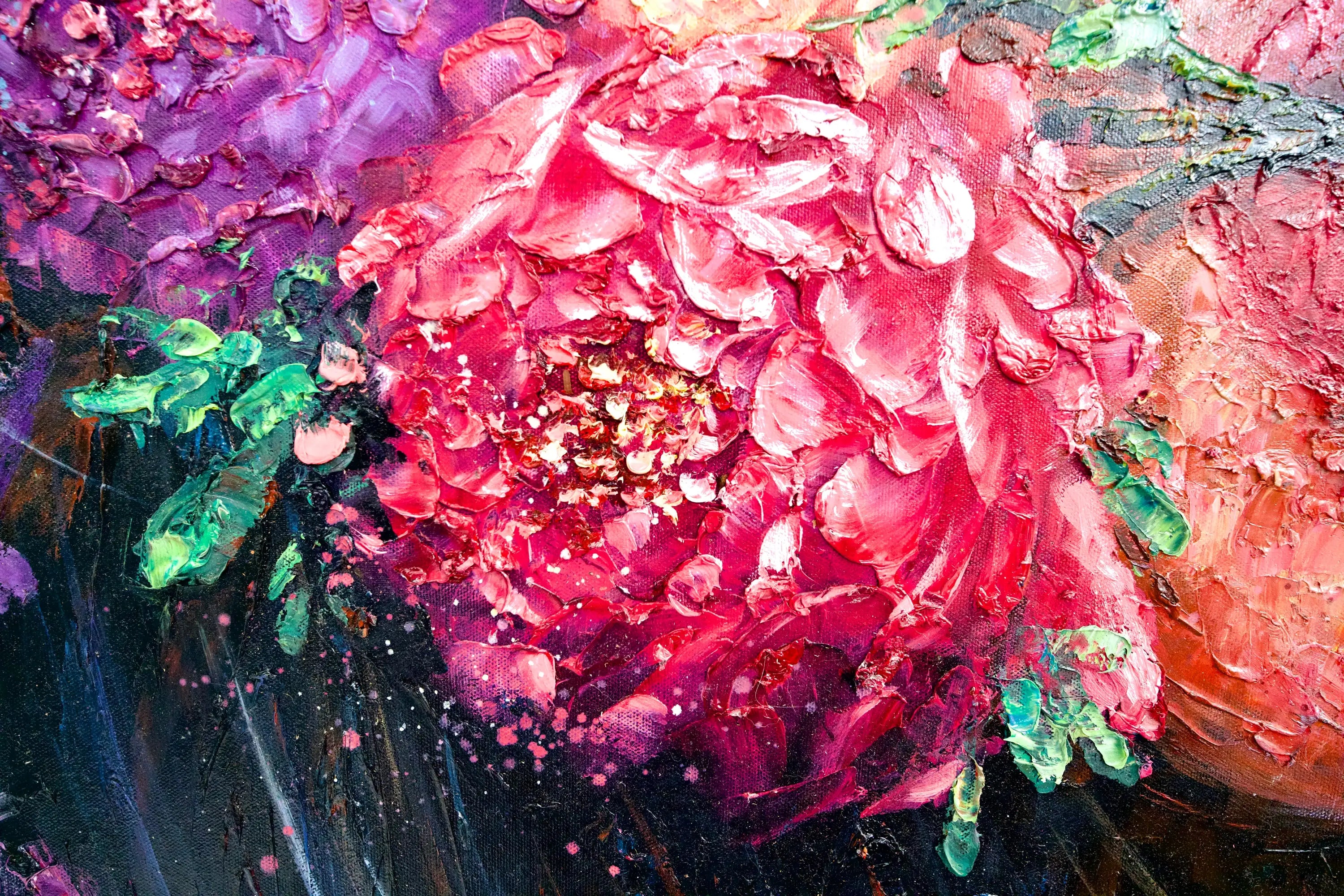 L’amour en Fleurs | 200 x 200 cm Reproductions de tableaux à la peinture à l’huile