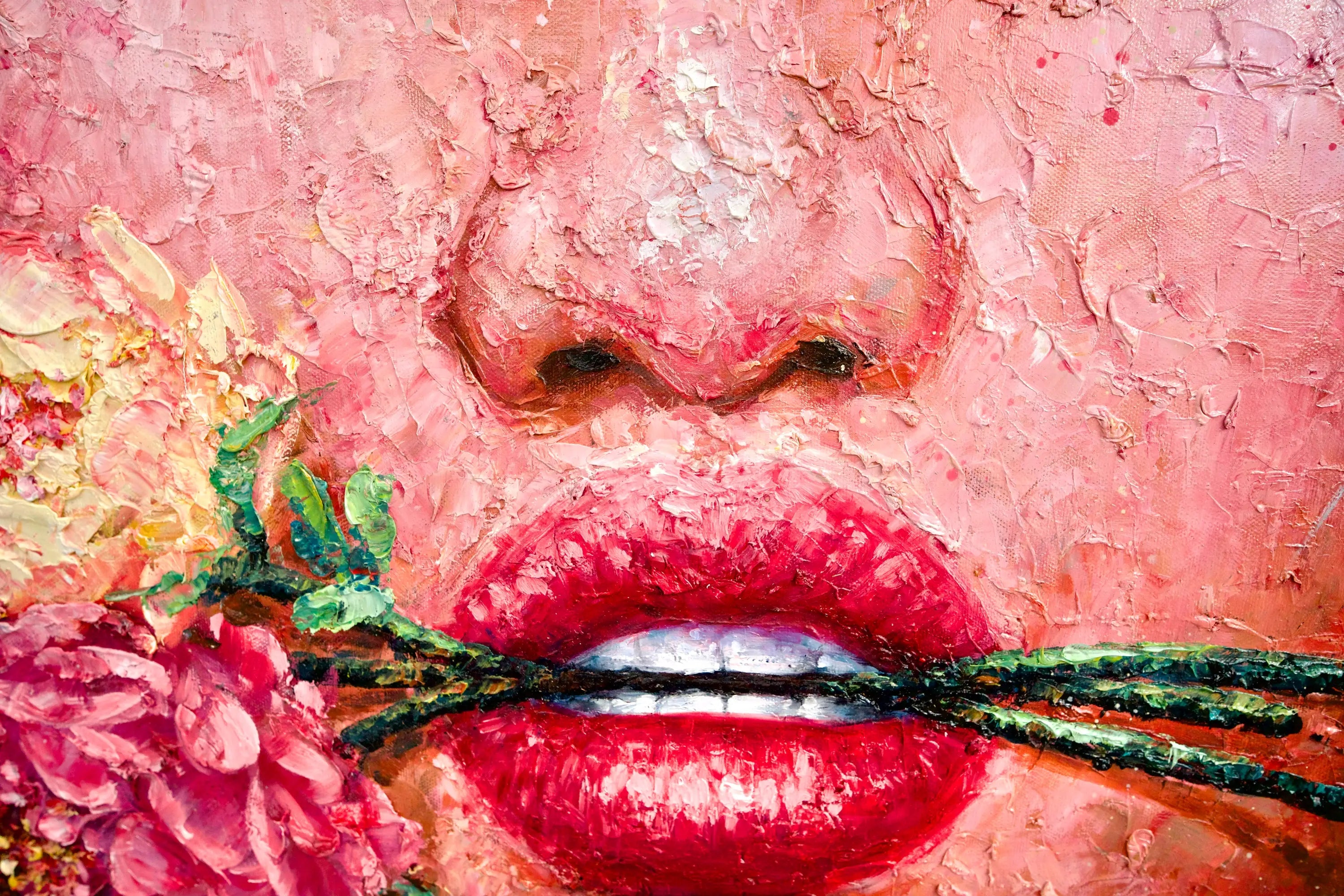 L’amour en Fleurs | 200 x 200 cm Reproductions de tableaux à la peinture à l’huile