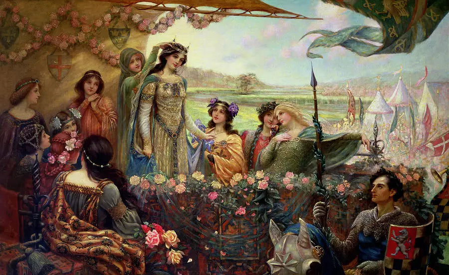 Lancelot et Guenièvre - Herbert Draper image 1 copie de tableau peinte à la main