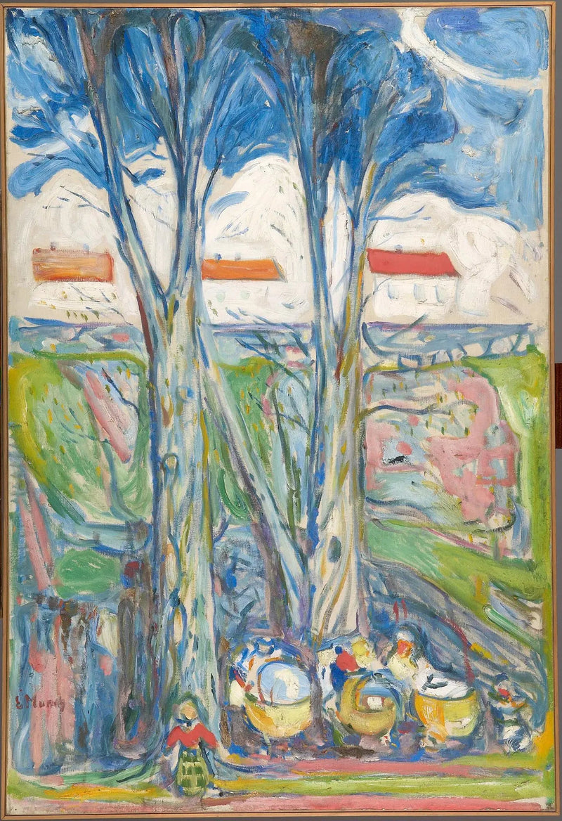 Landeaux onder grote bomen - Edvard Munch