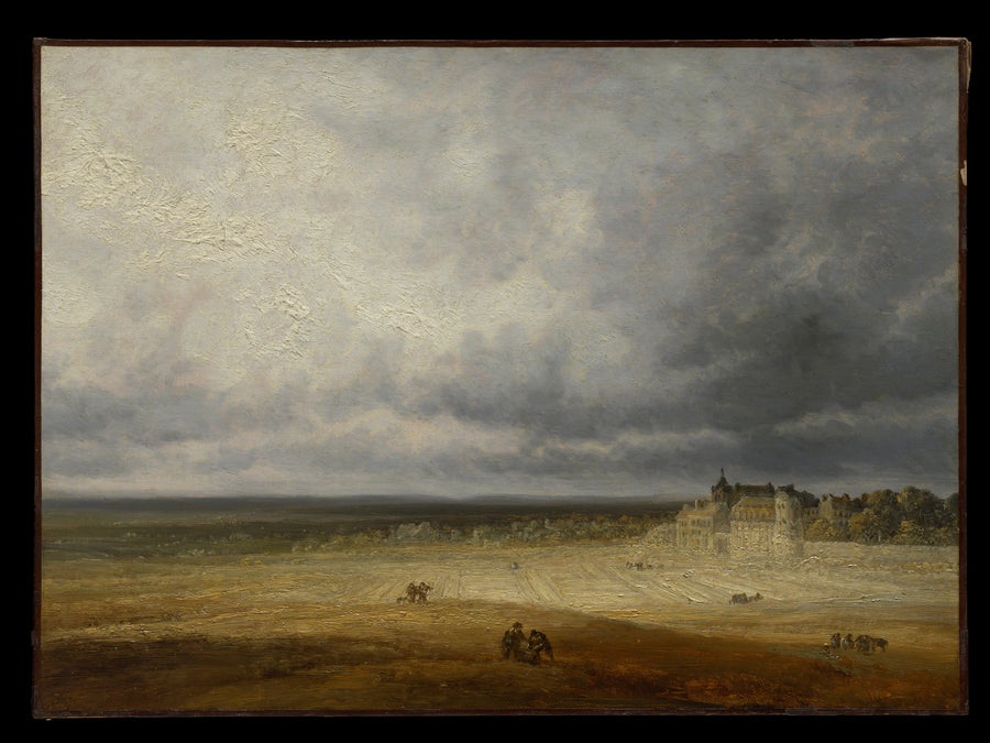 Landscape with a Plowed Field and a Village - Georges Michel