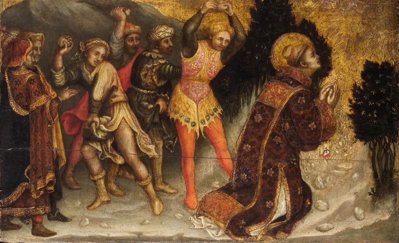 De steniging van Sint-Eustatius - Gentile da Fabriano