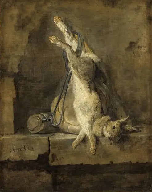 Dode haas en jachtuitrusting - Jean Simeón Chardin