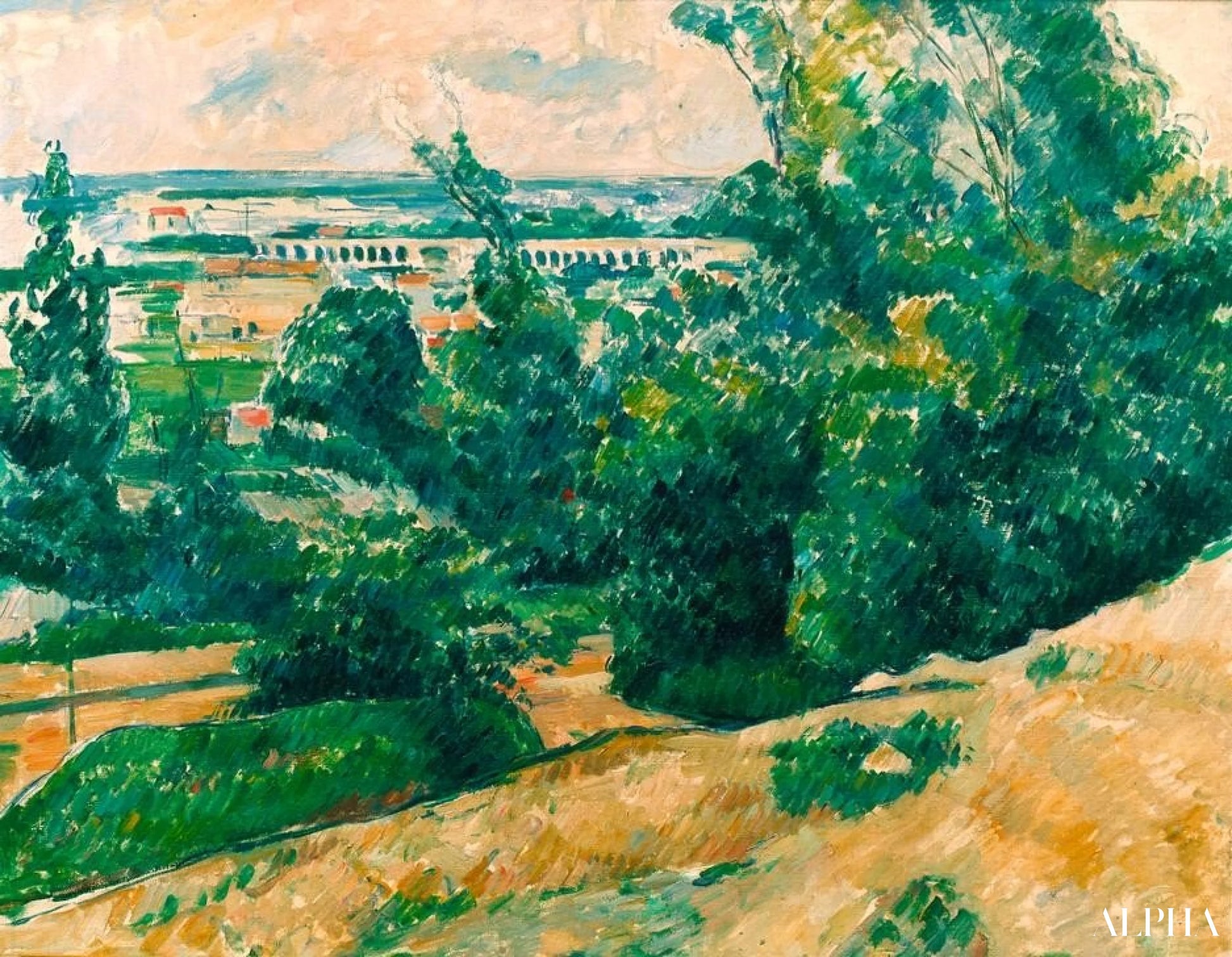 Het Aqueduct van het Verdon-kanaal - Paul Cézanne - Reproducties van schilderijen en hoogwaardige schilderijen