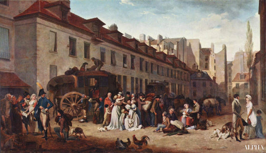 L'arrivée de la diligence - Louis Boilly - Reproductions de tableaux et peintures haut de gamme