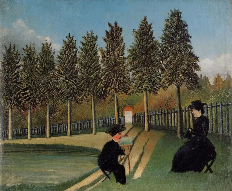 De kunstenaar die zijn vrouw schildert - Henri Rousseau