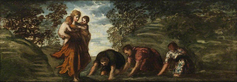 Latone die de Lychische boeren in kikkers verandert - Jacopo Tintoretto