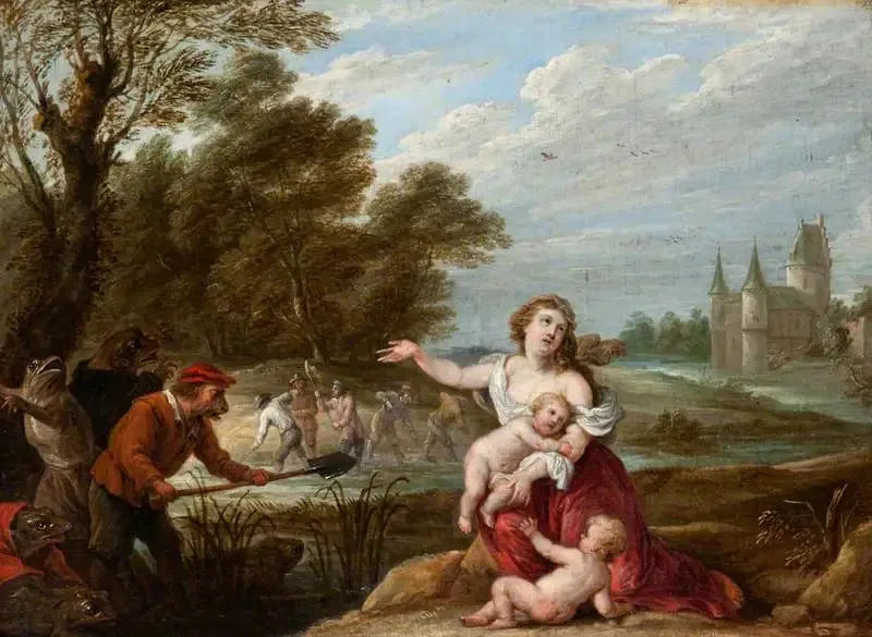 Latone en de Lycische boeren - David Teniers de Jonge

Source:
Latone et les paysans lyciens - David Teniers le Jeune