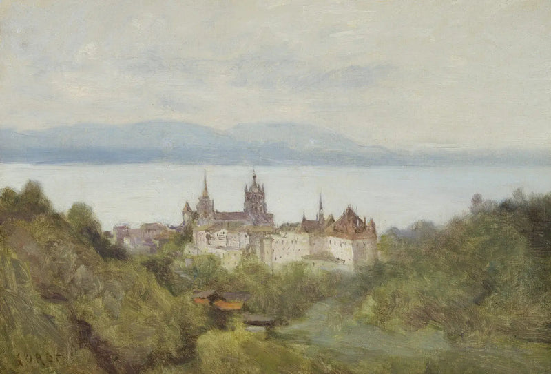 Lausanne en het Meer van Genève, juli 1842 - Jean-Baptiste Camille Corot
