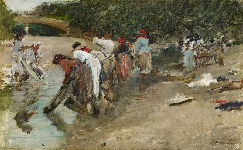 Lavandières galiciennes - Francisco Pradilla y Ortiz