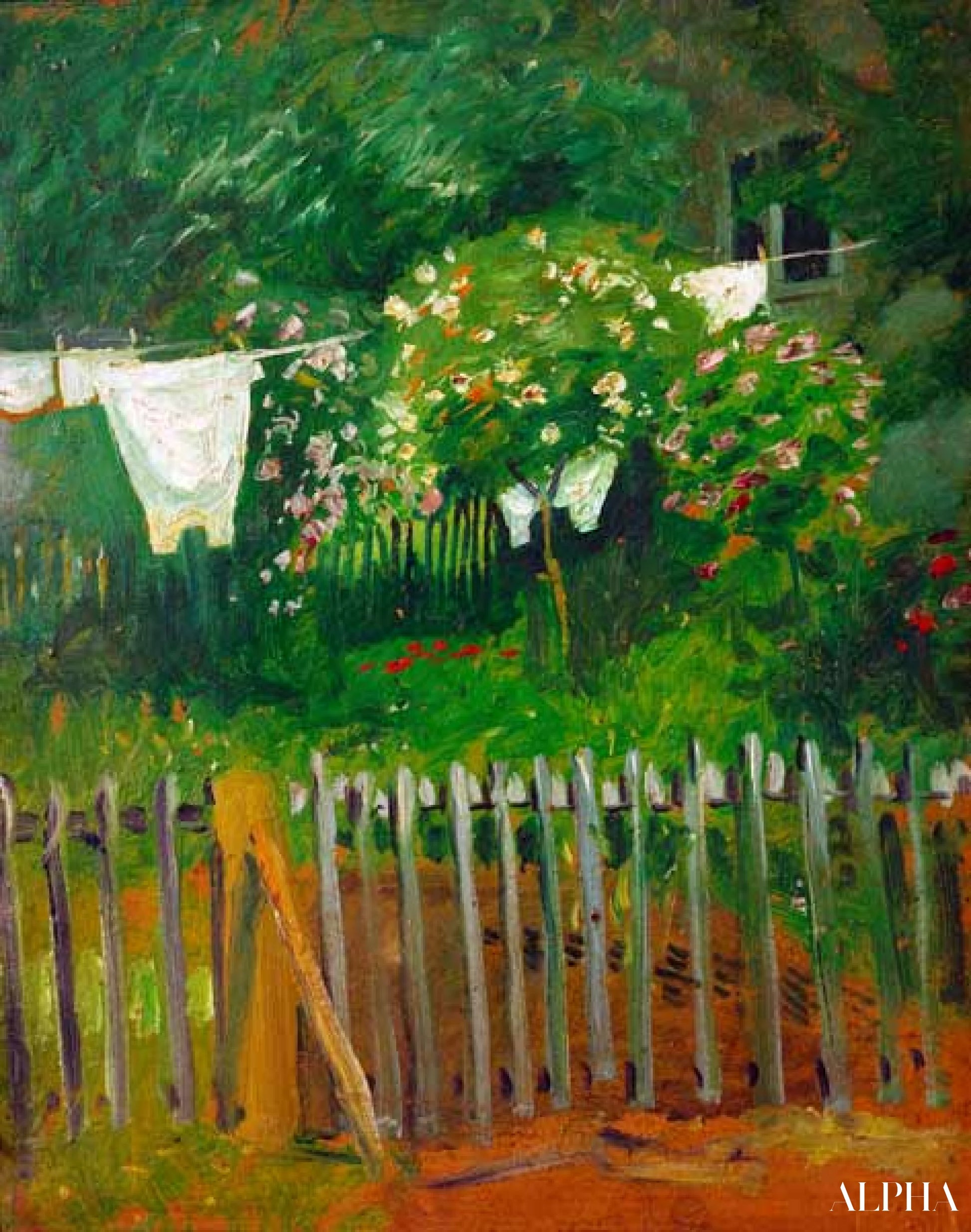 Wasplaats in de tuin in Kandern - August Macke - Reproducties van schilderijen en hoogwaardige schilderijen