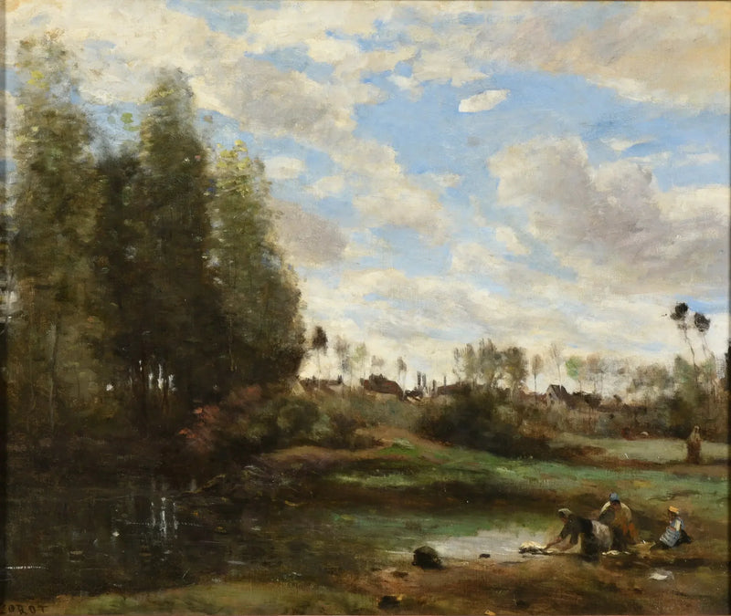 Wassers aan de rand van het water - Jean-Baptiste Camille Corot