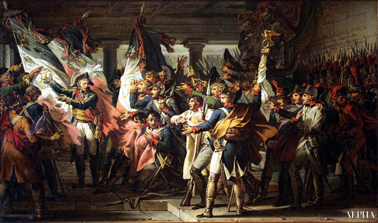 Le 76e de ligne retrouvant ses drapeaux dans l’arsenal d’Innsbruck - Charles Meynier Reproductions de tableaux à la