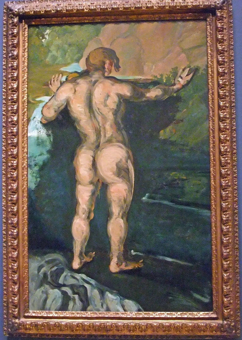 De badderaar bij de rots - Paul Cézanne