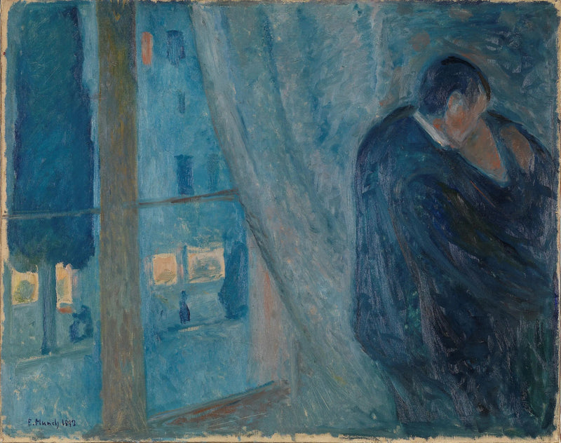 De Kus bij het Raam - Edvard Munch