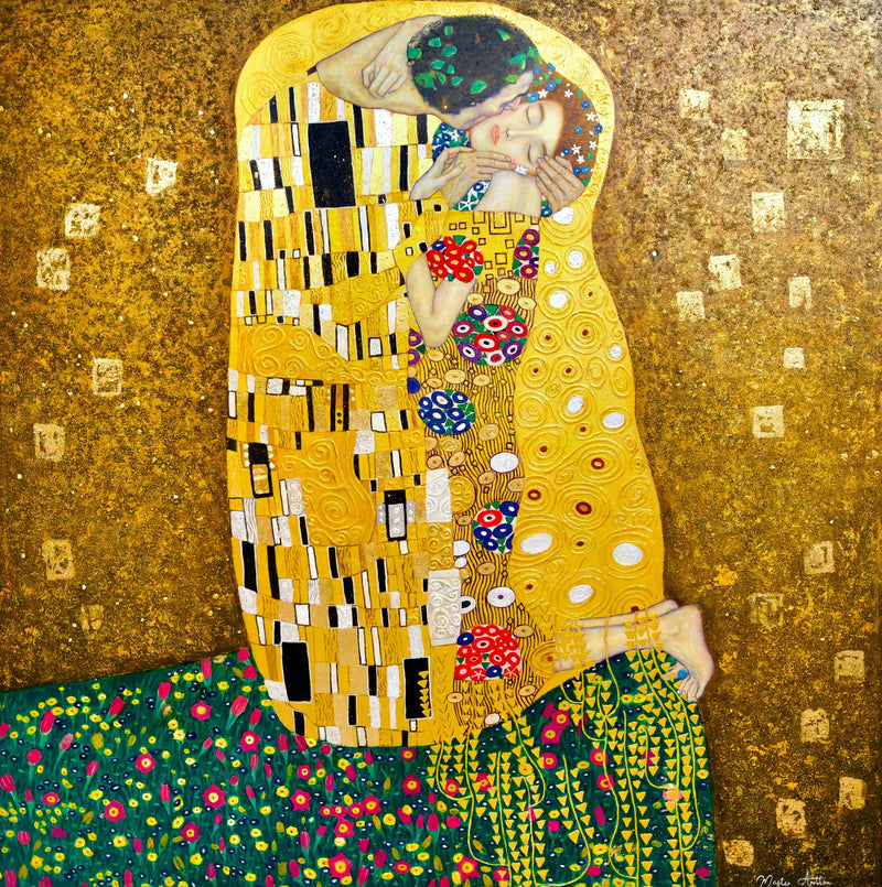 De Kus Herbedacht door Master Apollon | 200x200cm