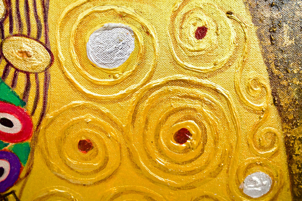 Le Baiser Réimaginé par Master Apollon | 200 x 200 cm Reproductions de tableaux à la peinture à l’huile