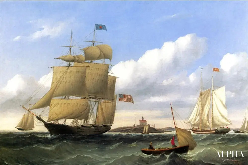 Le baleinier "Emma C. Jones" au large de Round Hills, New Bedford - William Bradford - William Bradford - Reproductions de tableaux et peintures haut de gamme