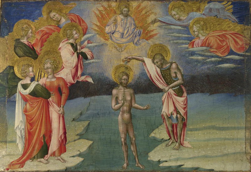 De Doop van Christus: Prédelle-paneel - Giovanni di Paolo