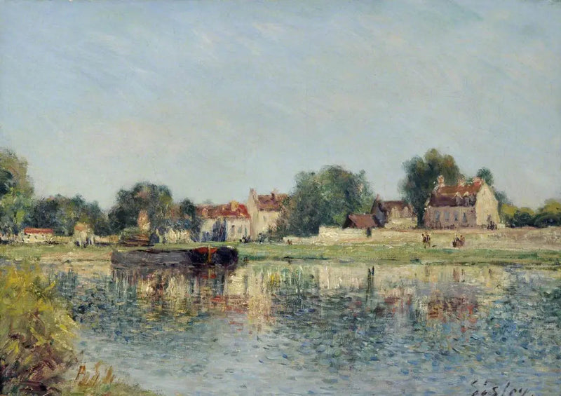 De dam bij Saint-Mammes, Frankrijk - Alfred Sisley