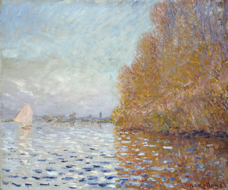 De Bassin van Argenteuil met een Zeilboot - Claude Monet