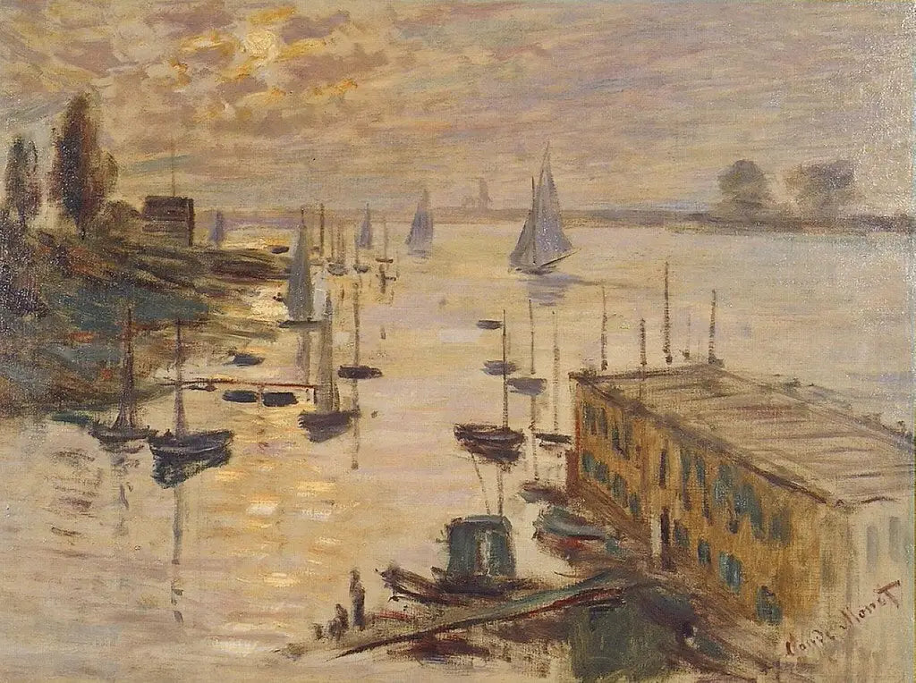 Reproduction du tableau « Le Bassin d'Argenteuil vu depuis le pont routier - Claude Monet » par Alpha Reproduction en peinture à l’huile
