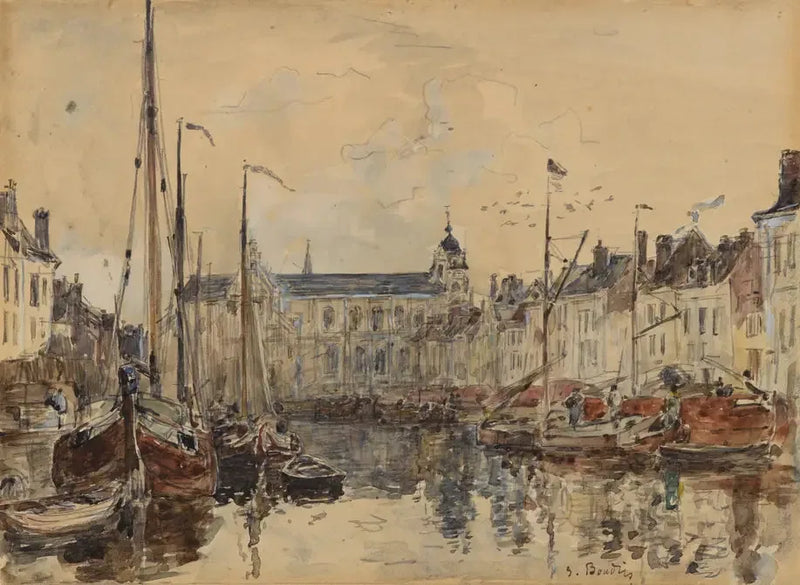 De Handelsvijver in Brussel - Eugène Boudin