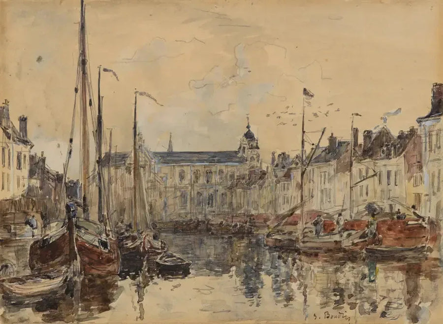 De Handelsvijver in Brussel - Eugène Boudin