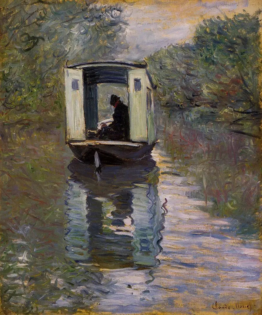 Le Bateau-atelier - Claude Monet image 1 reproduction réalisée par Alpha Reproduction