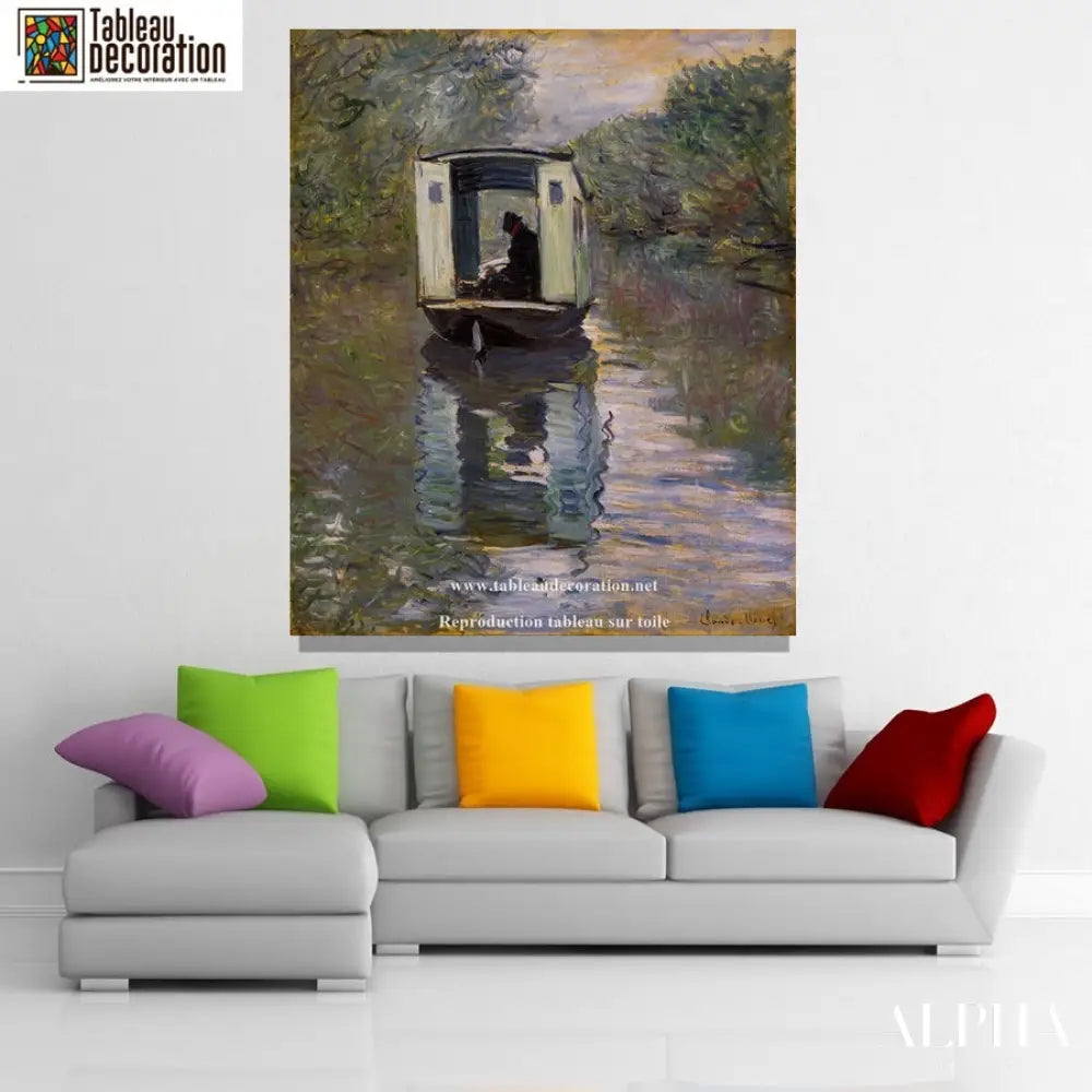 Le Bateau-atelier - Tableau Monet - Reproductions de tableaux et peintures haut de gamme