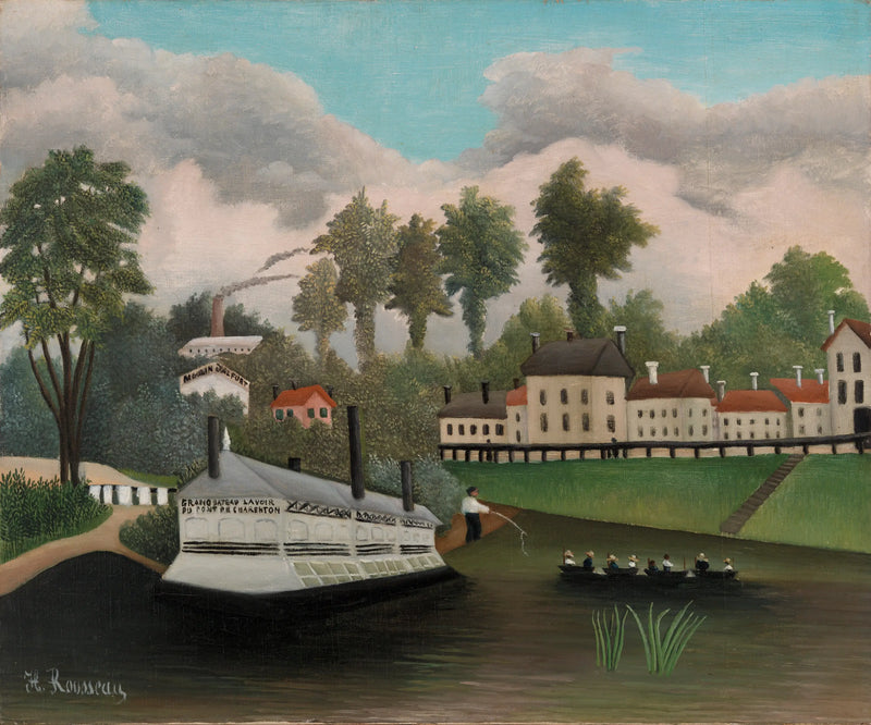 De Bateau-lavoir van de brug van Charenton - Henri Rousseau