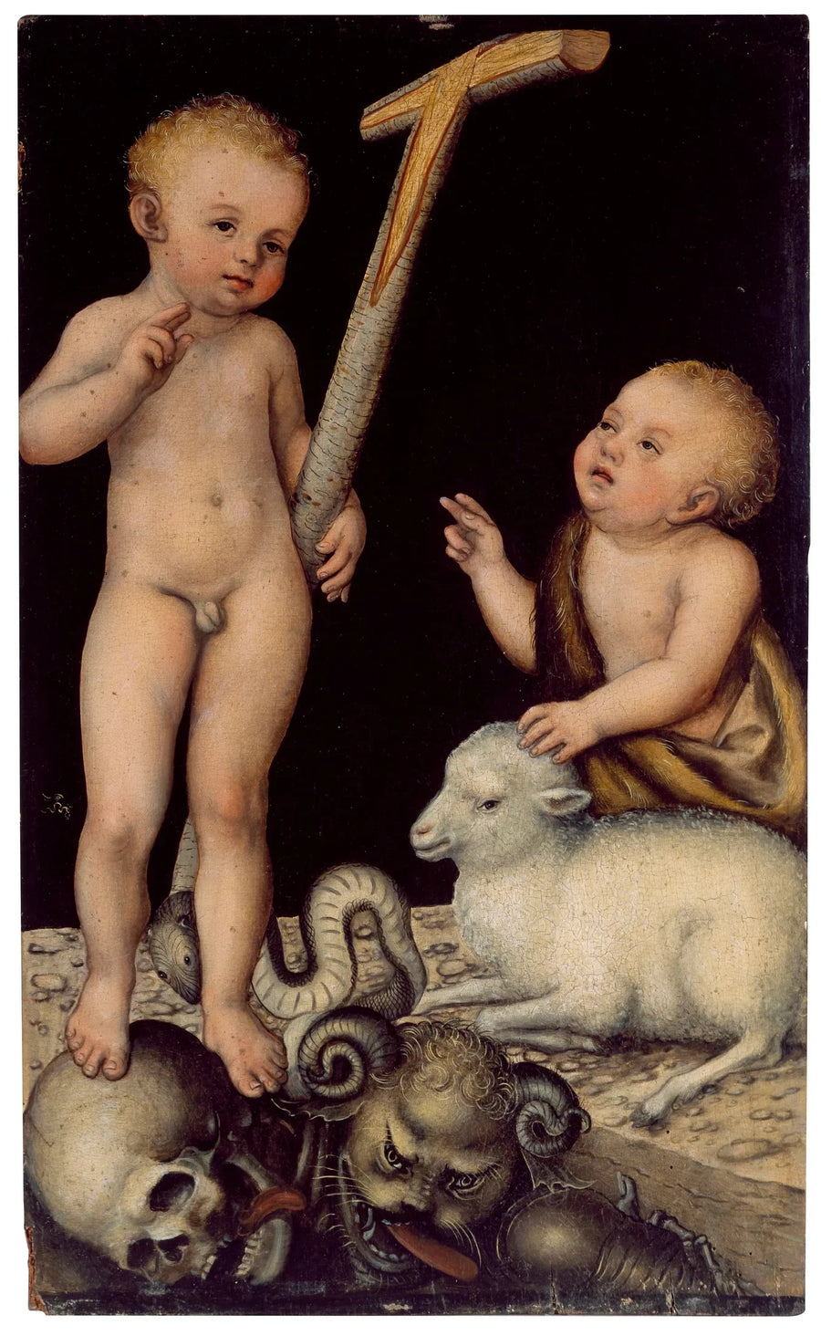 De geliefde baby Jezus door Johannes de Doper kinderen - Lucas Cranach de Oudere