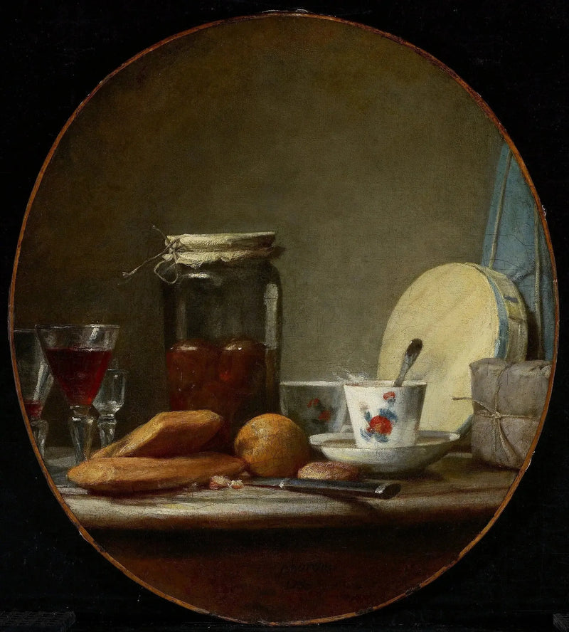De pot met abrikozen - Jean Simeón Chardin