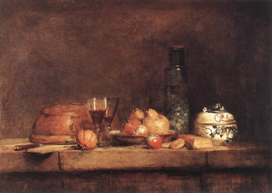 De pot met olijven - Jean Simeón Chardin